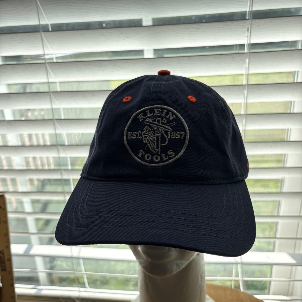 Klein Tools Hat Mens OSFM Navy Blue Embroidered Logo Adjustable Strap Cap